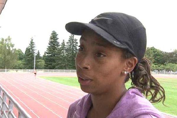 Jeanine Assani Issouf à l'entraînement sur les pistes de Beaublanc à Limoges