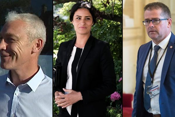 Grégory Galbanon, Sonia Krimi et Bertrand Sorre, les  trois députés En Marche ! de la Manche