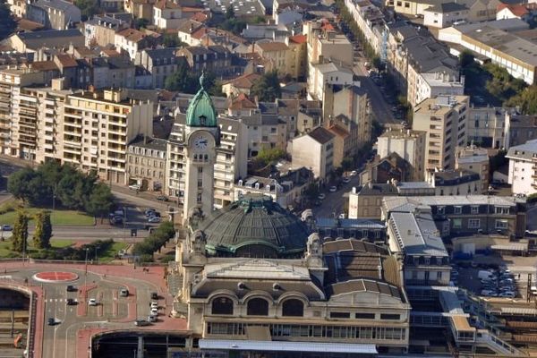 La gare des Bénédictins vue du ciel (Limoges)