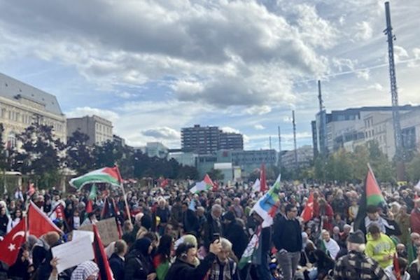 Manifestation en soutien au peuple palestinien à Clermont-Ferrand, le 28 octobre 2023.