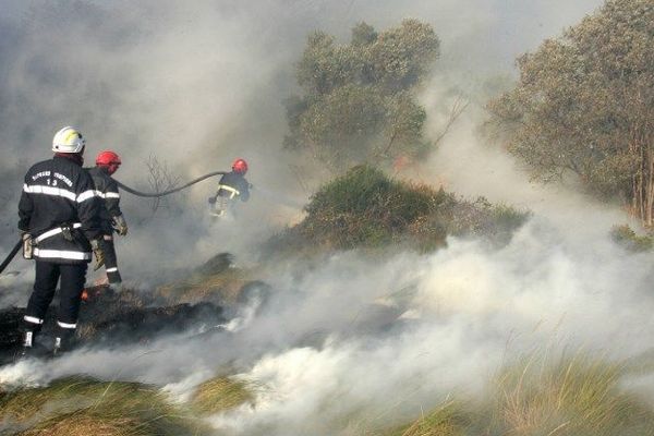 Des pompiers du SDIS 13 durant un incendie