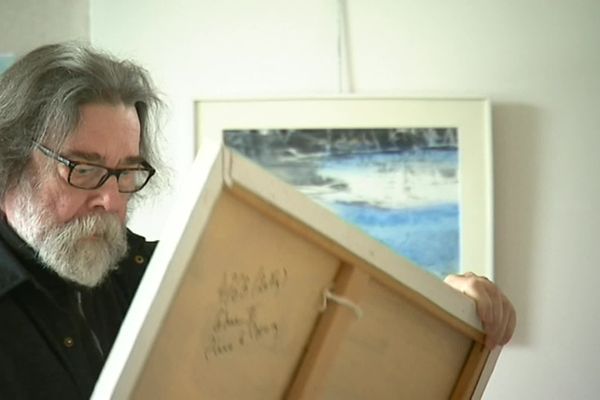 Pierre Le Preux dans son atelier en 2018