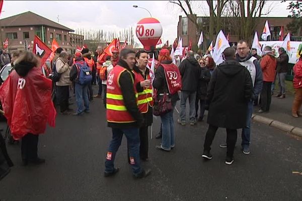 Les salariés grévistes se sont rassemblés à Villeneuve d'Ascq.