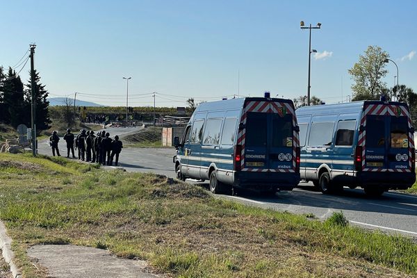 Vers 11 heures, les forces de l'ordre semblent être décidées à déloger les manifestants qui bloquent l'accès au dépôt pétrolier.