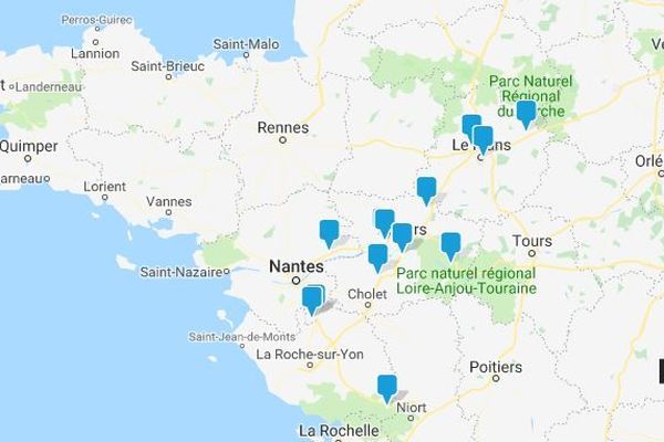 Les sites gérés par Vinci autoroutes en Pays de la Loire