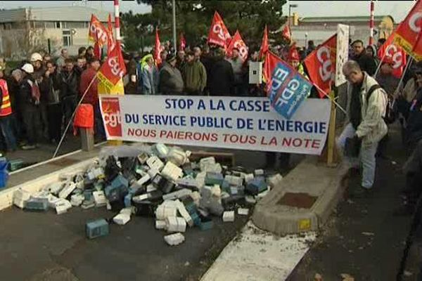 Manifestation des salariés d'EDF et de GDF