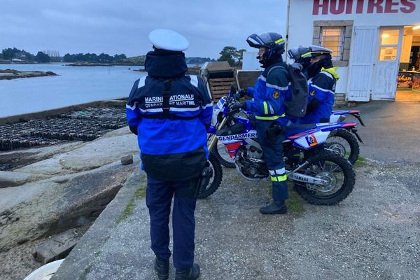 Avant les fêtes, un dispositif de surveillance de la compagnie de gendarmerie de Lorient est mis en place sur les chantiers ostréicoles de la ria d'Etel et de Carnac.