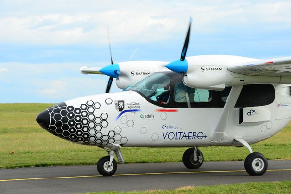 Le Cassio 1, avion hybride conçu par Voltaero. 