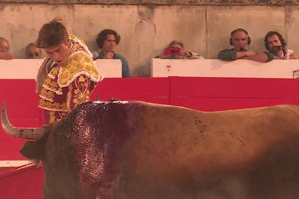 Le torero gardois El Rafi, dans les arènes de Nîmes, lors de la féria, en été 2023.