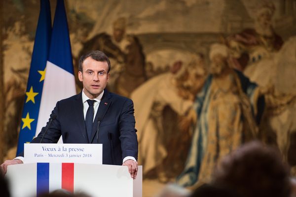 Emmanuel Macron lors des voeux à la presse le 3 janvier dernier.