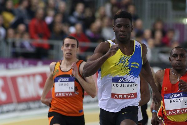 Toumany Coulibaly lors des championnats de France en salle, en Février 2015