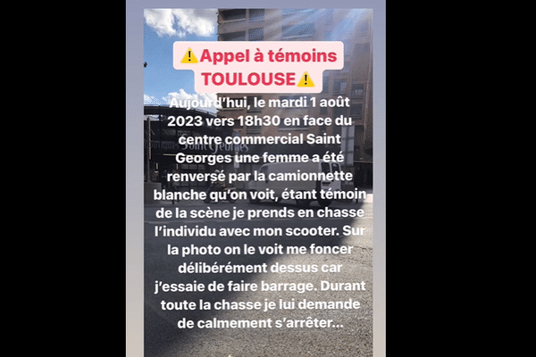 Un Toulousain accuse un automobiliste d'avoir renversé une femme puis de l'avoir agressé en centre-ville.