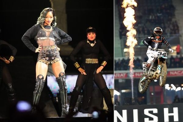 Rihanna le 20 juillet 2013 au Stade Pierre Mauroy - Supercross le 16 novembre 2014