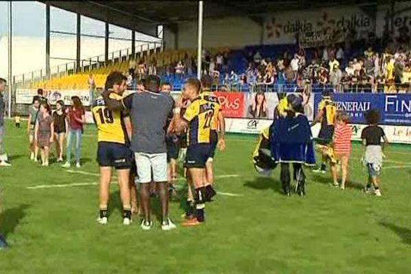 Les joueurs de rugby de l'USO Nevers, le 11 septembre 2016.