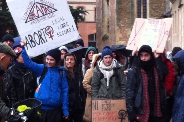 A Toulouse, un millier de personne ont défilé contre le projet de loi espagnol qui supprime quasiment l'avortement