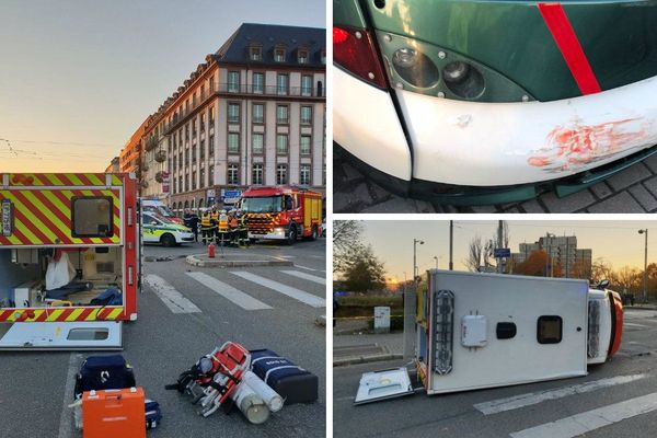 Le camion des sapeurs pompiers s'est couché sur le flanc. Seul un blesser léger est à déplorer.