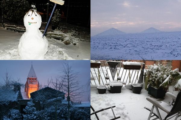 4 photos du Nord Pas-de-Calais sous la neige. 