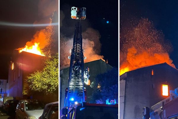 Un violent incendie a ravagé une maison de deux étages, tôt ce lundi matin à Sérignan, au sud de Béziers dans l'Hérault. Le feu a percé en toiture.