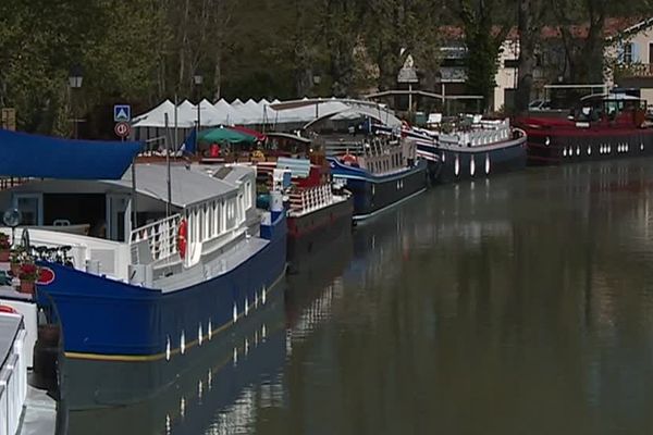 13 péniches de luxe sont amarrées sur le port de Capestang, dans l'Hérault, depuis le début de la semaine et ce jusqu'au 8 avril - 7 avril 2017 