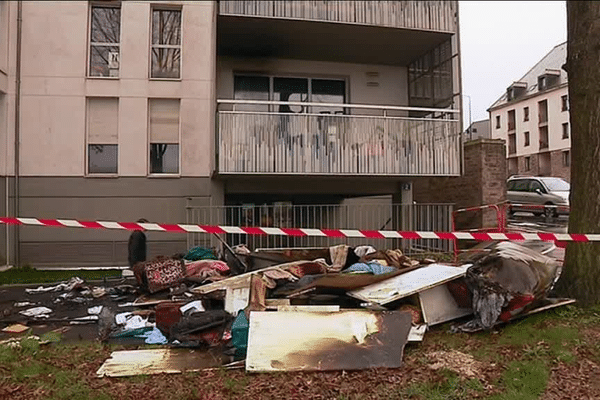 L'appartement incendié rue de Lorient à Rennes