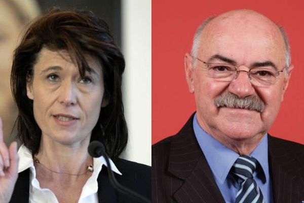 Valérie Laupies candidate FN et Lucien Limousin candidat DVD.