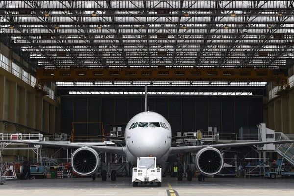 L'A320Néo lors de son "roll-out" à Toulouse