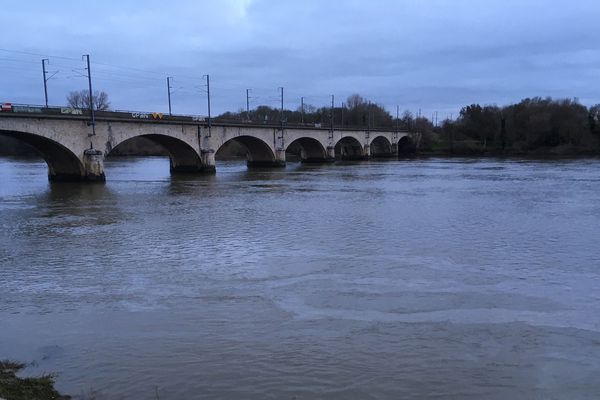 Au pied du pont de Vendée, à Nantes, l'irisation était visible et l'odeur de pétrole facilement perceptible, ce lundi 6 janvier vers 17h.