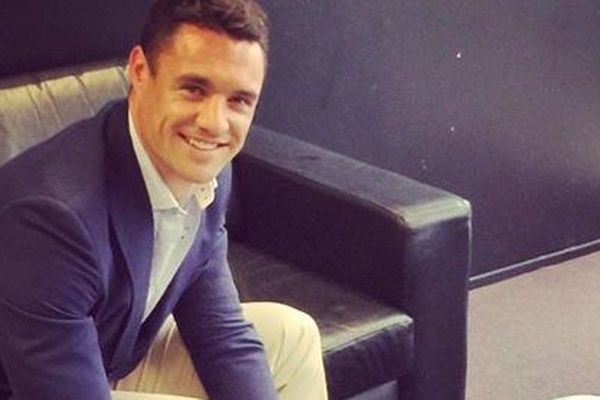 Dan Carter lors de la signature de son contrat pour venir au Racing Metro 2015 après la Coupe du Monde.