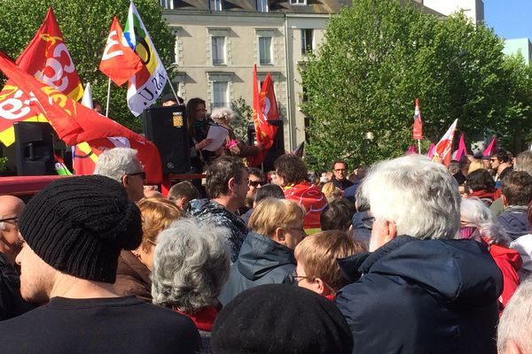 CGT, FO, FSU et Solidaires le 1er mai 2017 place de la République à Nantes