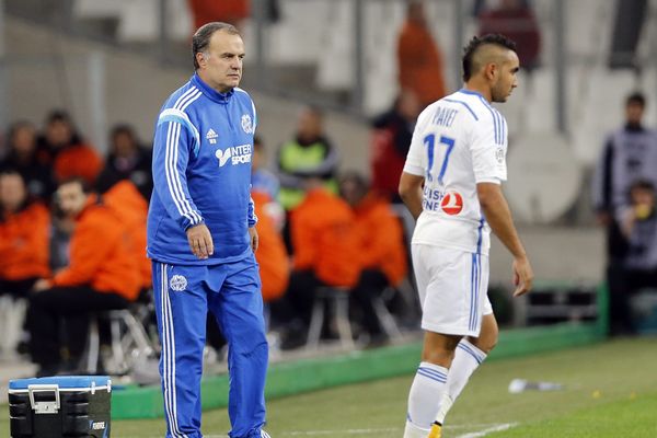 Marcelo Bielsa et Dimitri Payet à Marseille en novembre 2014.