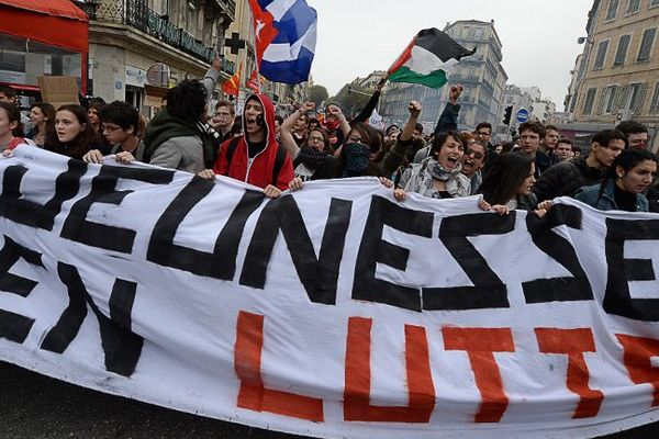 Manifestation de jeunes marseillais contre la loi travail, le 31 mars dernier