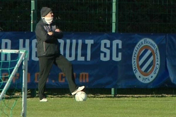 Montpellier : René Girard, entraîneur du MHSC au centre de Grammont durant la préparation avant Rennes-Montpellier - 14 janvier 2013.