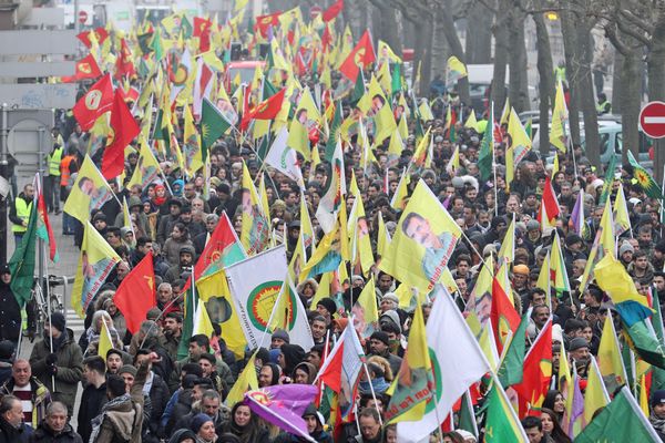 Manifestation kurde, à Strasbourg le 11 février 2017.
