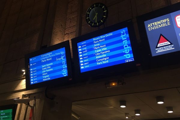 Trains supprimés ce lundi 10 février matin en gare d'Amiens en raison de la tempête Ciara