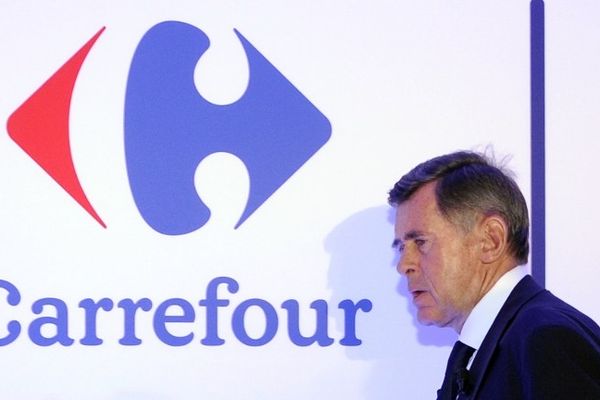 Georges Plassat, le PDG de Carrefour le 30 août 2012, lors de la présentation des chiffres du 1er semestre 2012