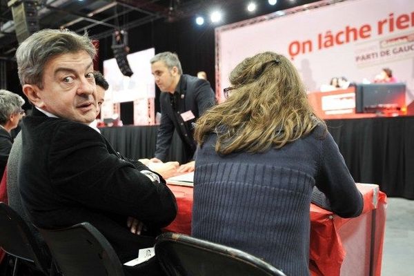 Jean-Luc Mélenchon lors de la clôture du congrès du Parti de Gauche.