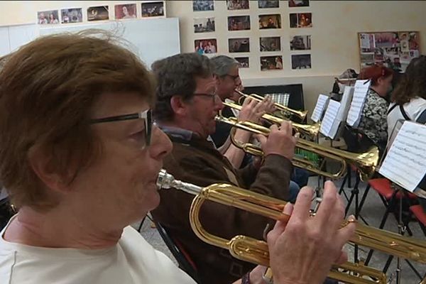 La fanfare d'Annot en répétition