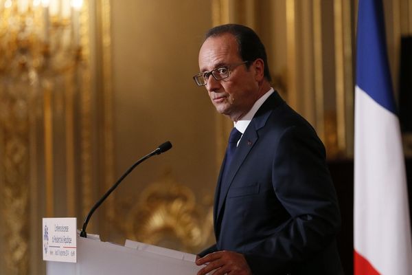 François Hollande pendant sa conférence de presse du 18 septembre 2014