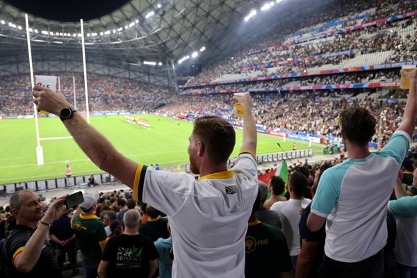 Un fan sudafricain pendant la coupe du monde de rugby à Marseille, le 1er octobre 2023.