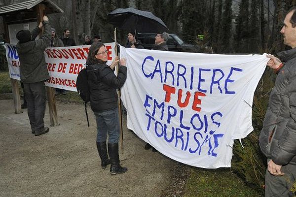 Les opposants à la carrière en février dernier