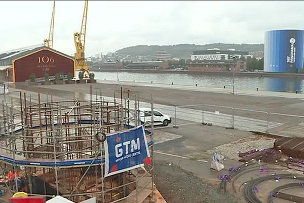 Le chantier se situe quai Jean de Béthencourt, rive gauche, à Rouen