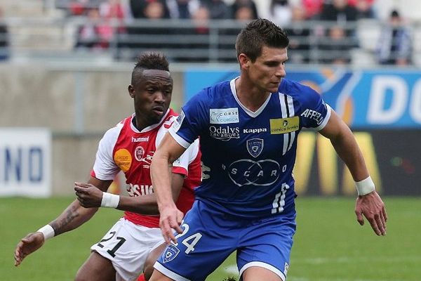 Jérémy Choplin sous le maillot bastiais, face à Reims, le 13 janvier 2013