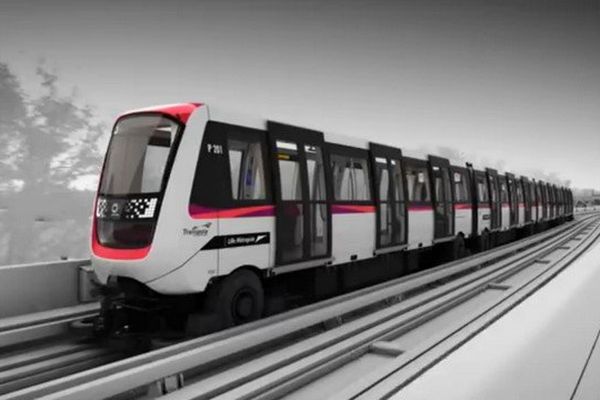 Image de synthèse du futur nouveau métro de Lille. Mise en service en 2016. 