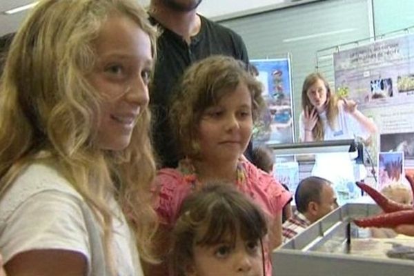 Les enfants se sont rendus en nombre à l'université de Perpignan pour la fête de la science. Perpignan le11 octobre 2014.