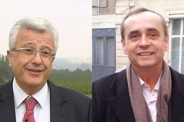 Béziers (Hérault) - Elie Aboud et Robert Ménard - archives