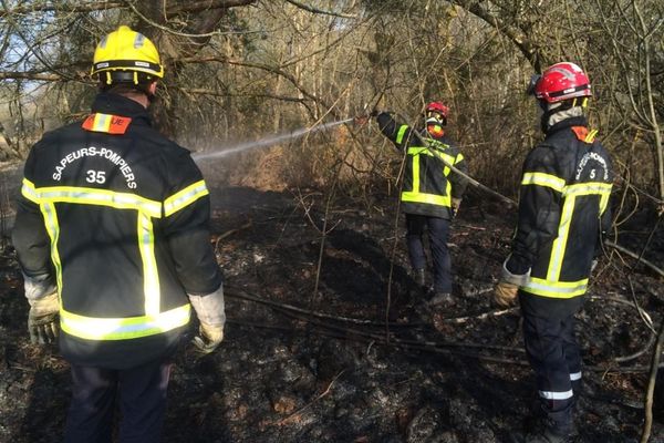 Les pompiers mobilisés pendant un incendie à Feins