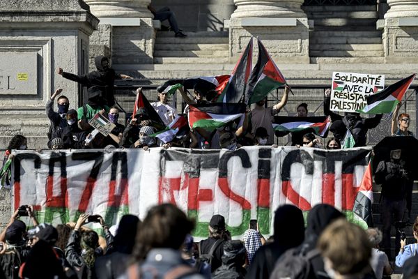 La manifestation pro-Palestine à Lyon le 13 octobre 2023.