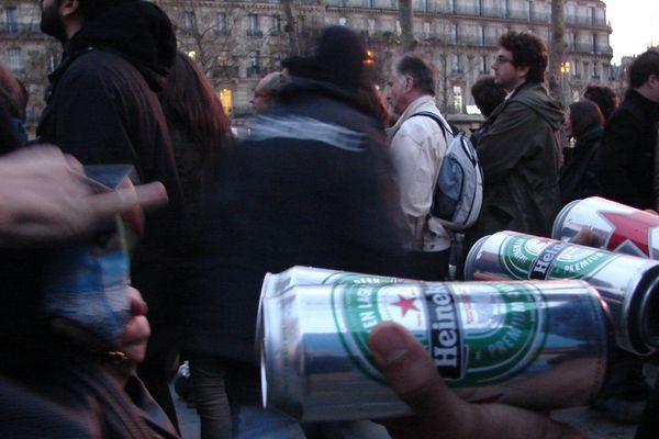 Une nuit debout sur la place de la République.