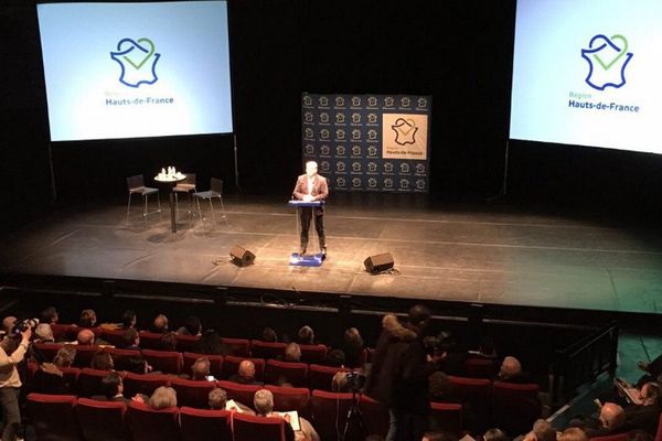 Xavier Bertrand lors de sa présentation de la nouvelle politique culturelle des Hauts-de-France