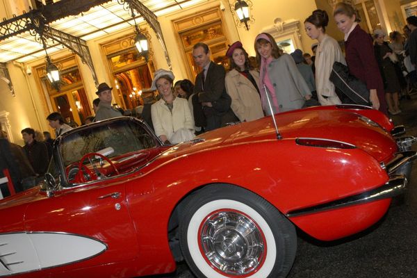 Tournage du film sur la place du Casino de Monte-Carlo du film Grace de Monaco avec Nicole Kidmann